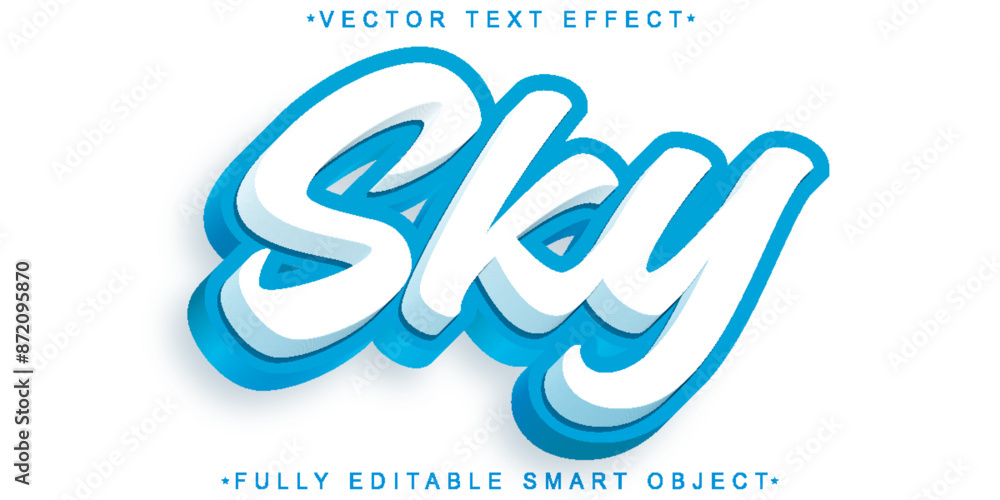 Poster cartoon sky vector fully editable smart object text effect