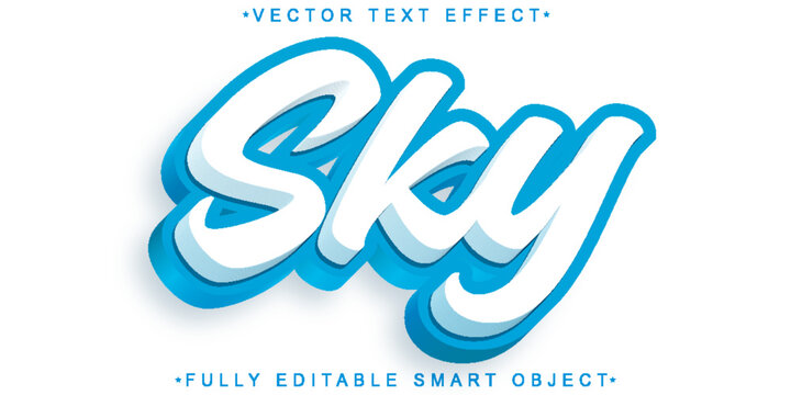 Cartoon Sky Vector Fully Editable Smart Object Text Effect