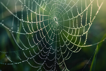 Spinnennetz mit Sonnenstrahlen