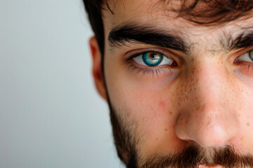 Obraz premium Close Up Portrait of a Man With Blue Eyes