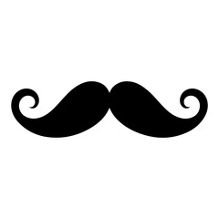 Mustache clip art design on plain white transparent isolated background for card, shirt, hoodie, sweatshirt, apparel, tag, mug, icon, poster or badge