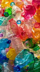 close up of plastic bottle waste