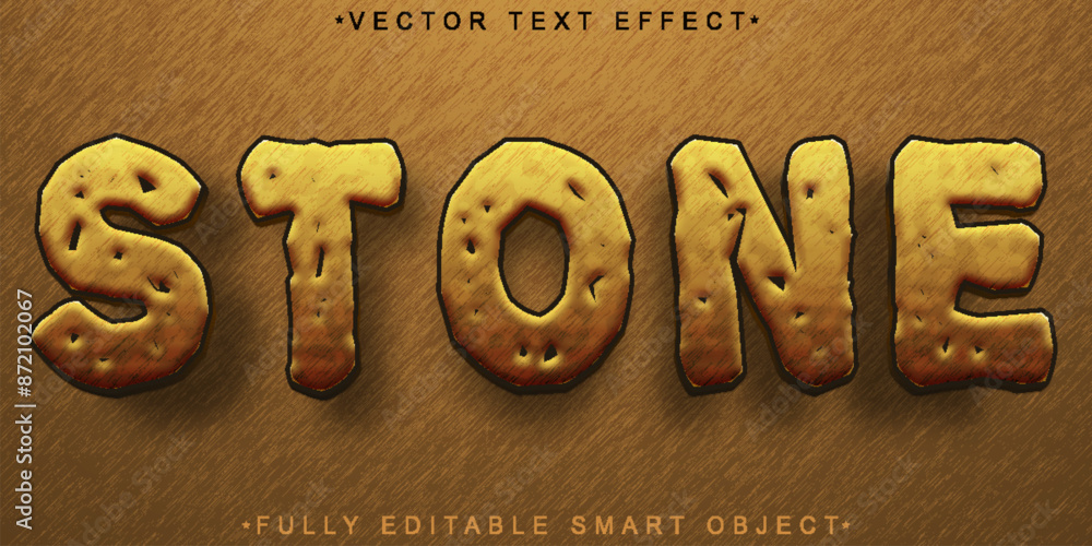 Poster brown stone age vector fully editable smart object text effect