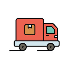 delivery truck icon with white background vector stock illustration