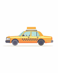 Obraz premium Urban transport yellow cab with sleek shapes and a shadowed effect beneath. Transportation illustration design art isolated on a white background