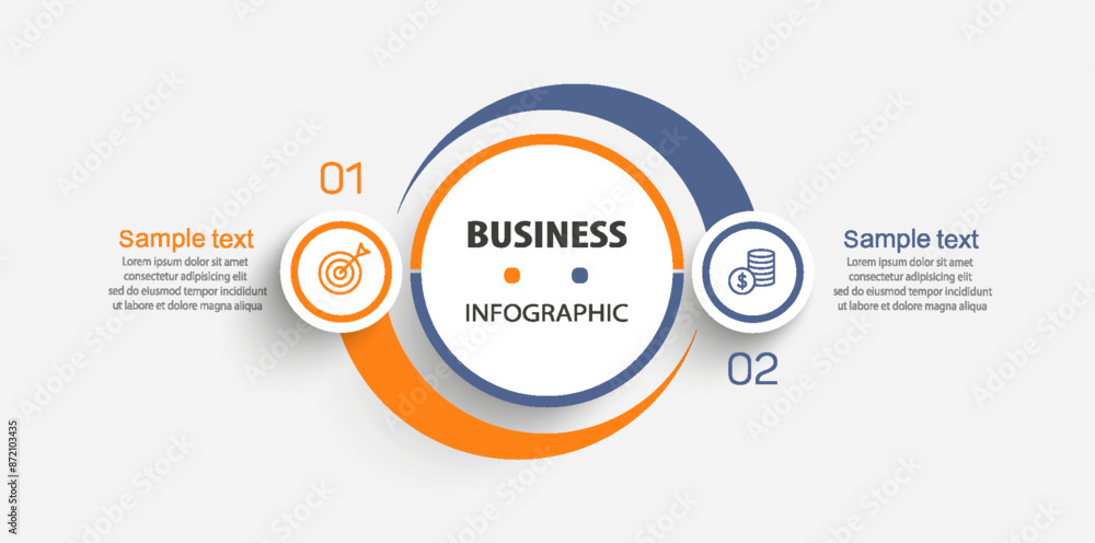 Wall mural vector infographic template with icons and 2 options or steps. can be used for process diagram, pres