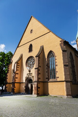 Obraz premium St. Leonard's Church (Leonhardskirche) is the second oldest church in Stuttgart. The Gothic hall church was built in 1463 - 1466). Stuttgart, Baden-Württemberg, Germany. 