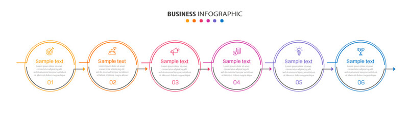 Infographic design business template with icons and 6 options