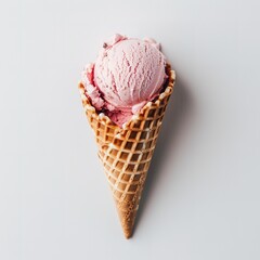 Ice cream cone isolated on grey background