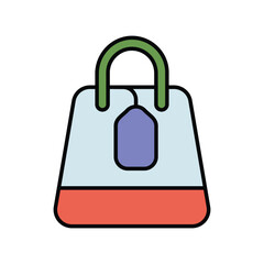 shopping bag icon with white background vector stock illustration