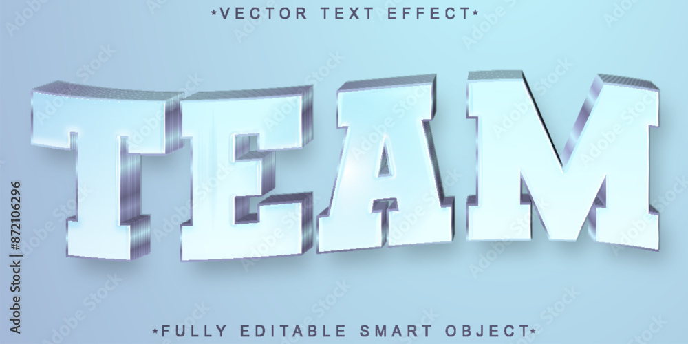 Poster blue team vector fully editable smart object text effect