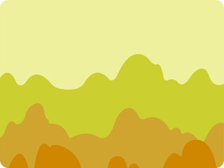 Landscape made of four curvy plans. Good for backgrounds (backdrops), cards, offers. Nature. Parks. Outdoor. Vector illustration.