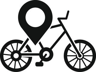 Bicycle sharing location pin is showing bike rental or bike shop