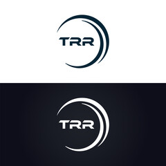 Fototapeta premium TRR logo. T R R design. White TRR letter. TRR, T R R letter logo design. T R R letter logo design in GOLD, GOLDEN LOGO, THREE, style. letter logo set in one artboard. T R R letter logo vector design. 