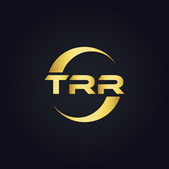 TRR logo. T R R design. White TRR letter. TRR, T R R letter logo design. T R R letter logo design in GOLD, GOLDEN LOGO, THREE, style. letter logo set in one artboard. T R R letter logo vector design.	