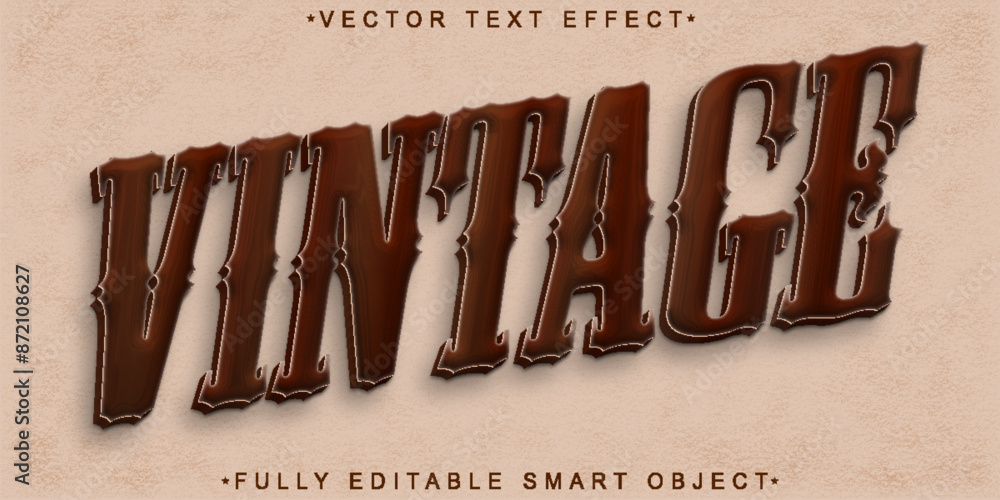 Poster brown oldest vintage vector fully editable smart object text effect