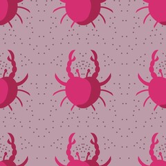 seamless pattern with pink flowers