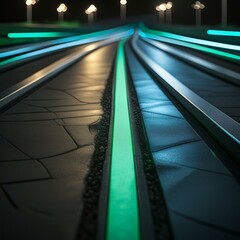 Abstrakt Rennstrecke mit Neonfarben