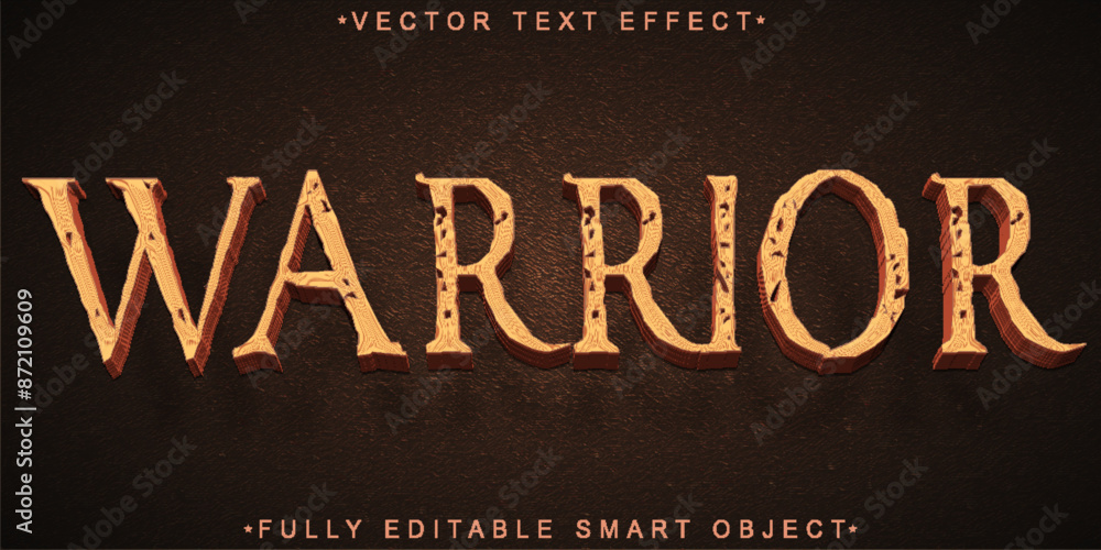Poster historic warrior kingdom vector fully editable smart object text effect