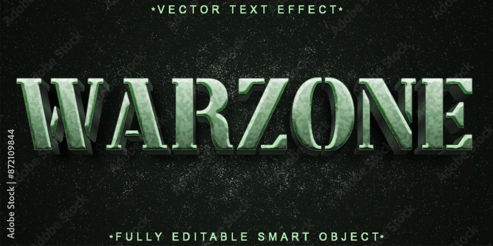 Aufkleber green military army worn warzone vector fully editable smart object text effect