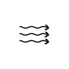 Winding wavy curved arrows. Thin wavy twisty arrow. Vector illustration. EPS 10/AI