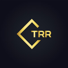 TRR logo. T R R design. White TRR letter. TRR, T R R letter logo design. T R R letter logo design in GOLD, GOLDEN LOGO, THREE, style. letter logo set in one artboard. T R R letter logo vector design.	