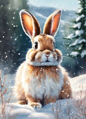 rabbit in the snow