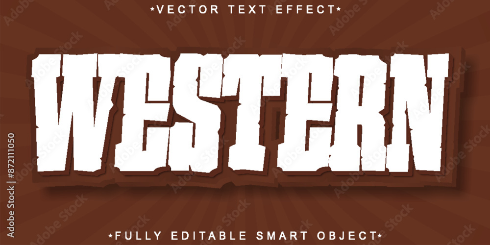 Poster western vector fully editable smart object text effect