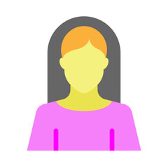 Female Avatar Vector Flat Icon Design