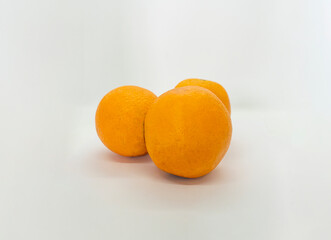 Juicy Orange Tangerine Fruit Isolated White Background