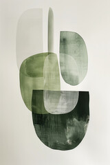 Minimalist abstract art print. Watercolor wall art. Modern painting. Created with Generative AI technology