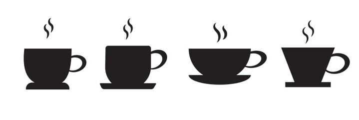 Coffee cup icon set. cup a coffee icon vector.