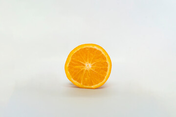Juicy Orange Tangerine Fruit Isolated White Background