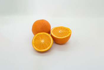 Juicy Orange Tangerine Fruit Isolated White Background