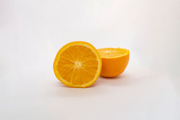 Juicy Orange Tangerine Fruit Isolated White Background
