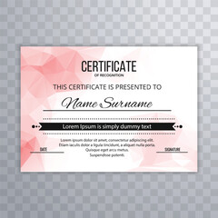 Certificate appreciation or certificate template polygon design