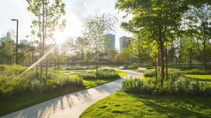 Fototapeta premium Sunny Day in the City Park