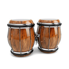 Rhythm percussion instruments bongo drums isolated on a transparent background