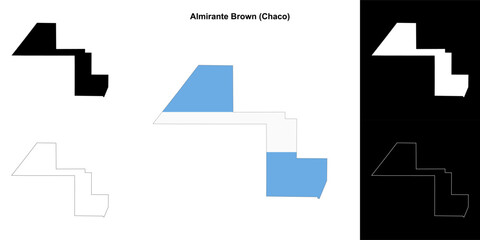 Almirante Brown department (Chaco) outline map set