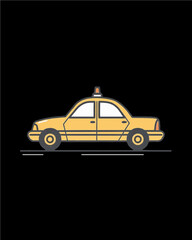 Fototapeta premium Yellow taxi cab. Transportation vector design art isolated on a transparent background.