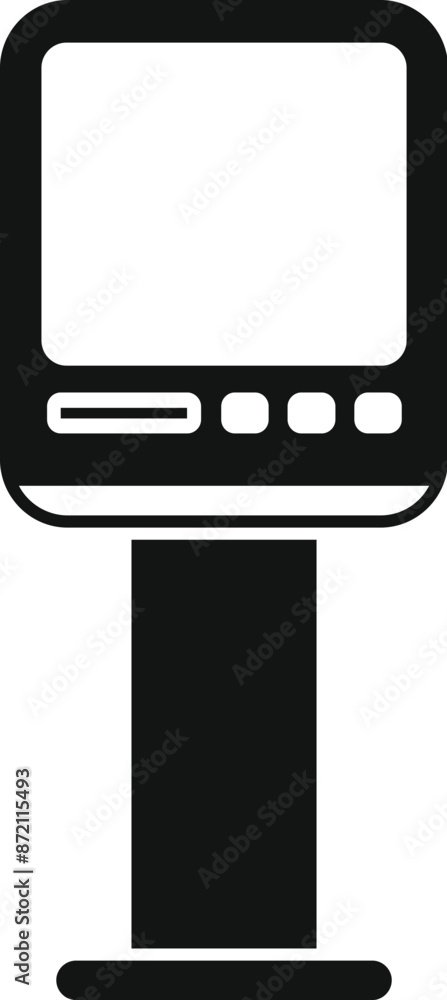 Poster simple icon of a digital information kiosk showing a blank screen