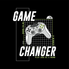 print design for tee for kids fashion with gamepad drawing as vector © MKE PRINT LAB.
