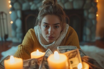 Mysterious Woman with Candles