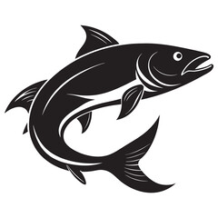 salmon fish silhouette vector