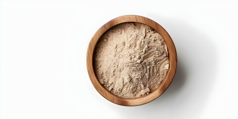 Isolated Kava Kava powder on white background promotes relaxation and calmness. Concept Kava Kava Powder, Relaxation, Calmness, Health Benefits, White Background