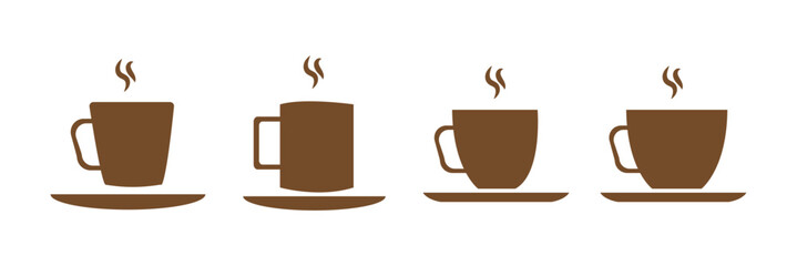 Coffee cup icon set. cup a coffee icon vector.