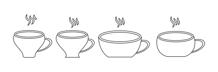 Cup of coffee icon set vector illustration