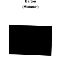 Obraz premium Barton County (Missouri) blank outline map