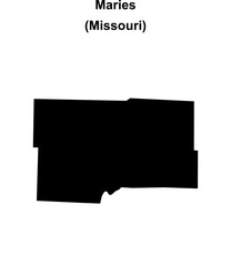 Fototapeta premium Maries County (Missouri) blank outline map