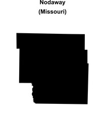 Nodaway County (Missouri) blank outline map © David Zydd